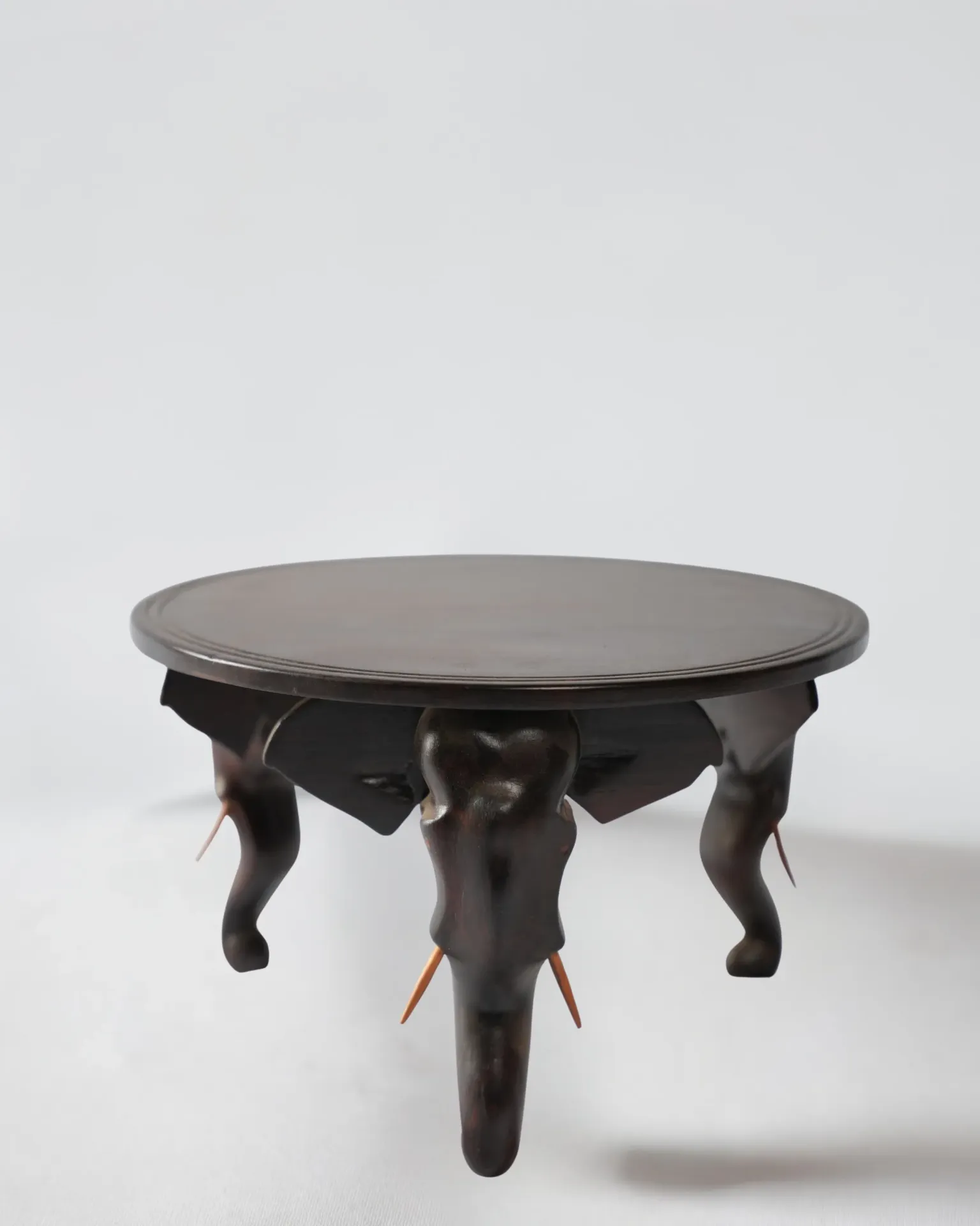 Heritage Elephant-Head Round Footstool
