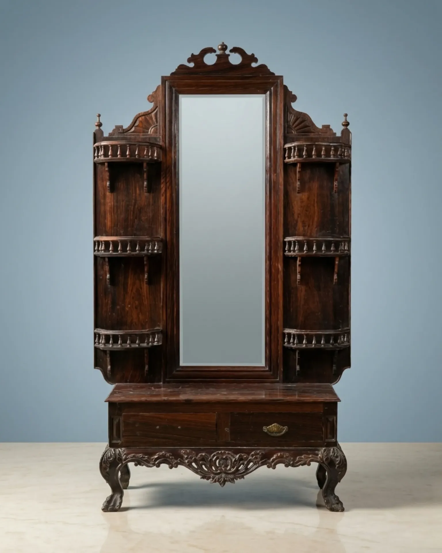 Heritage Dressing Mirror with Display Shelves