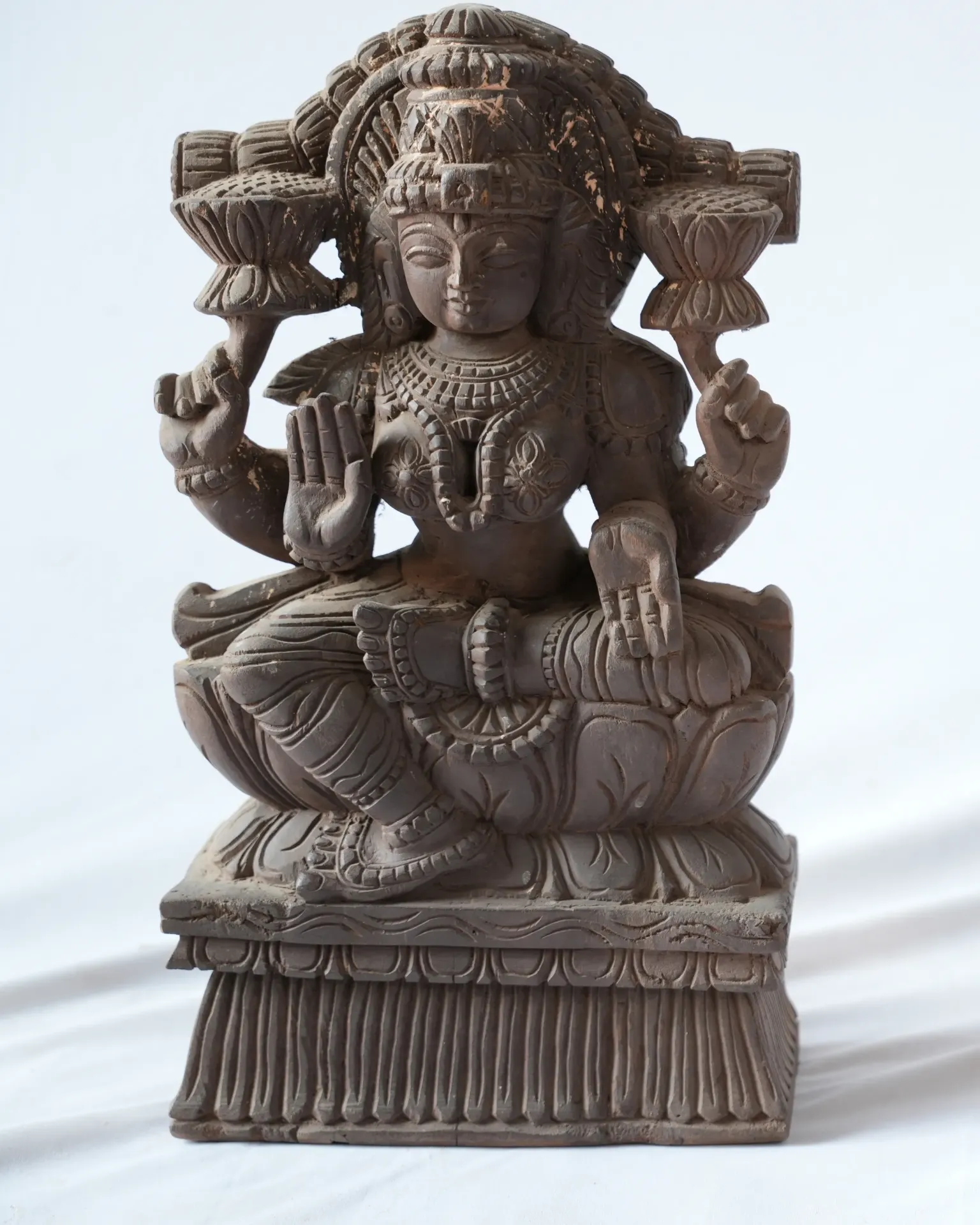 Carved Seated Goddess Lakshmi