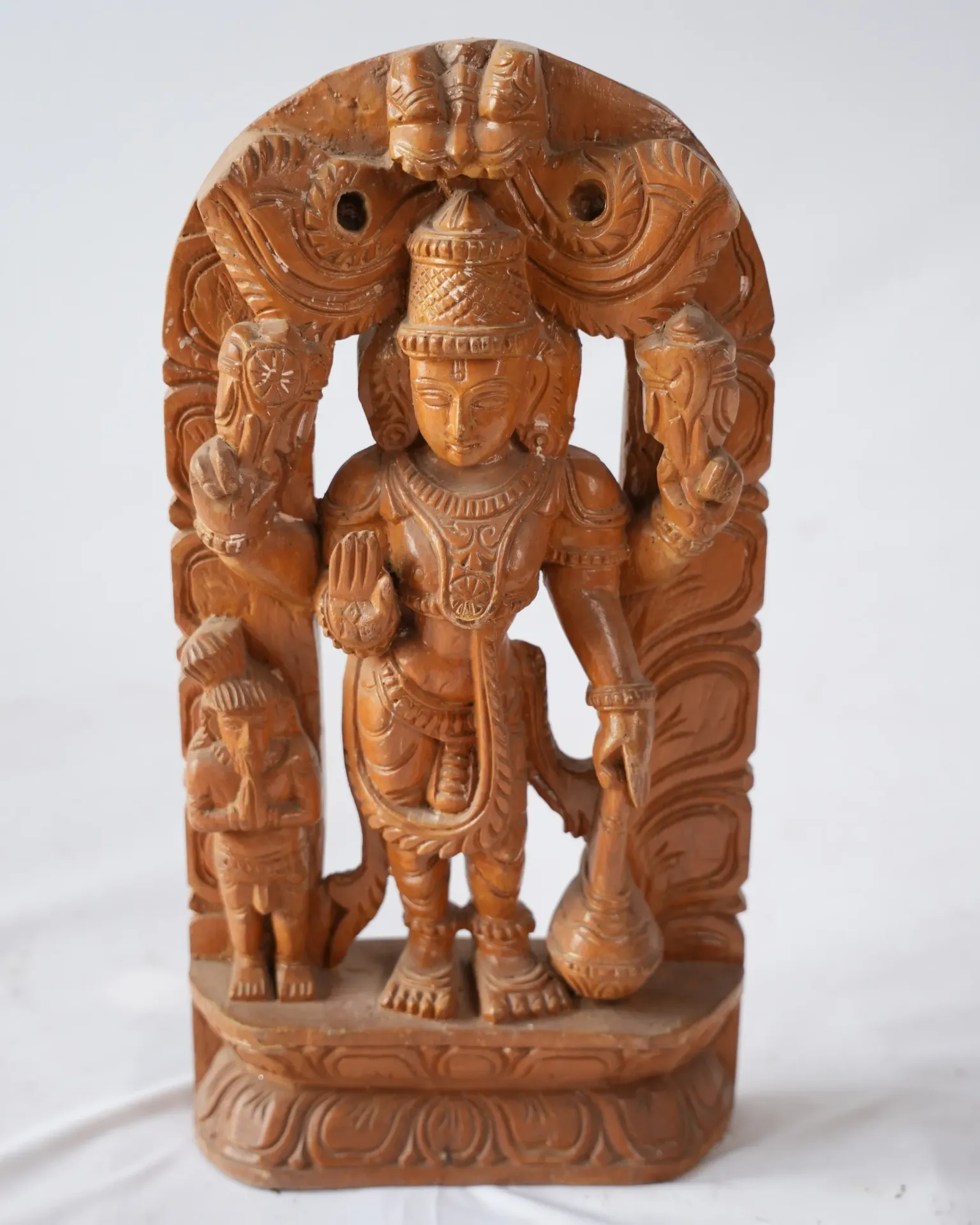 Carved Standing Lord Vishnu with Prabhavali